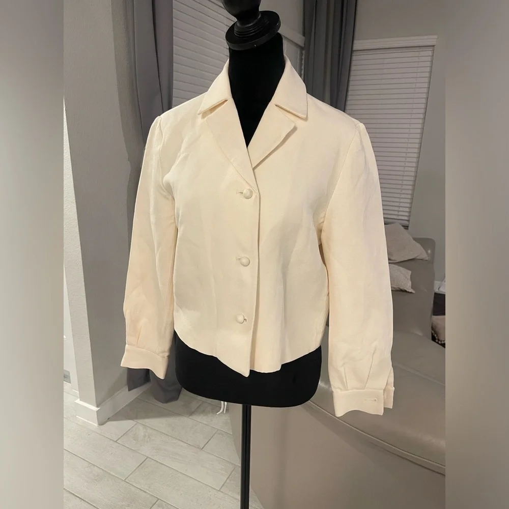 Dior Cream Button-Front Cropped Jacket